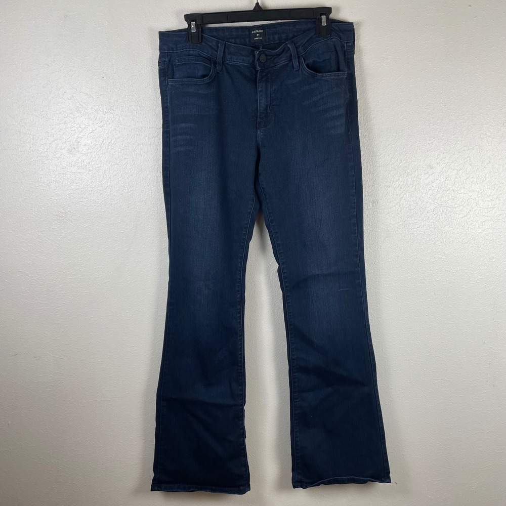 Just Black Womens Flare‎ Jeans Dark Wash Stretch Made in USA Size 31